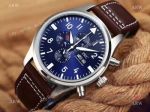 Replica IWC Pilot's Chronograph Spitfire Dark Blue Dial Watch at Anyreplicawatch